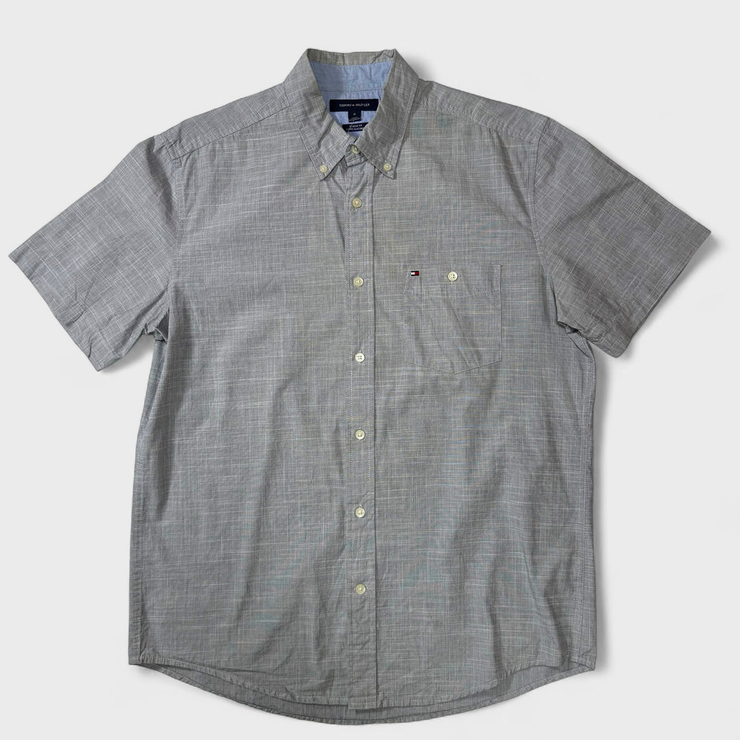 Tommy Hilfiger Classic Fit Short Sleeve Shirt grey M - Shop-Tetuan