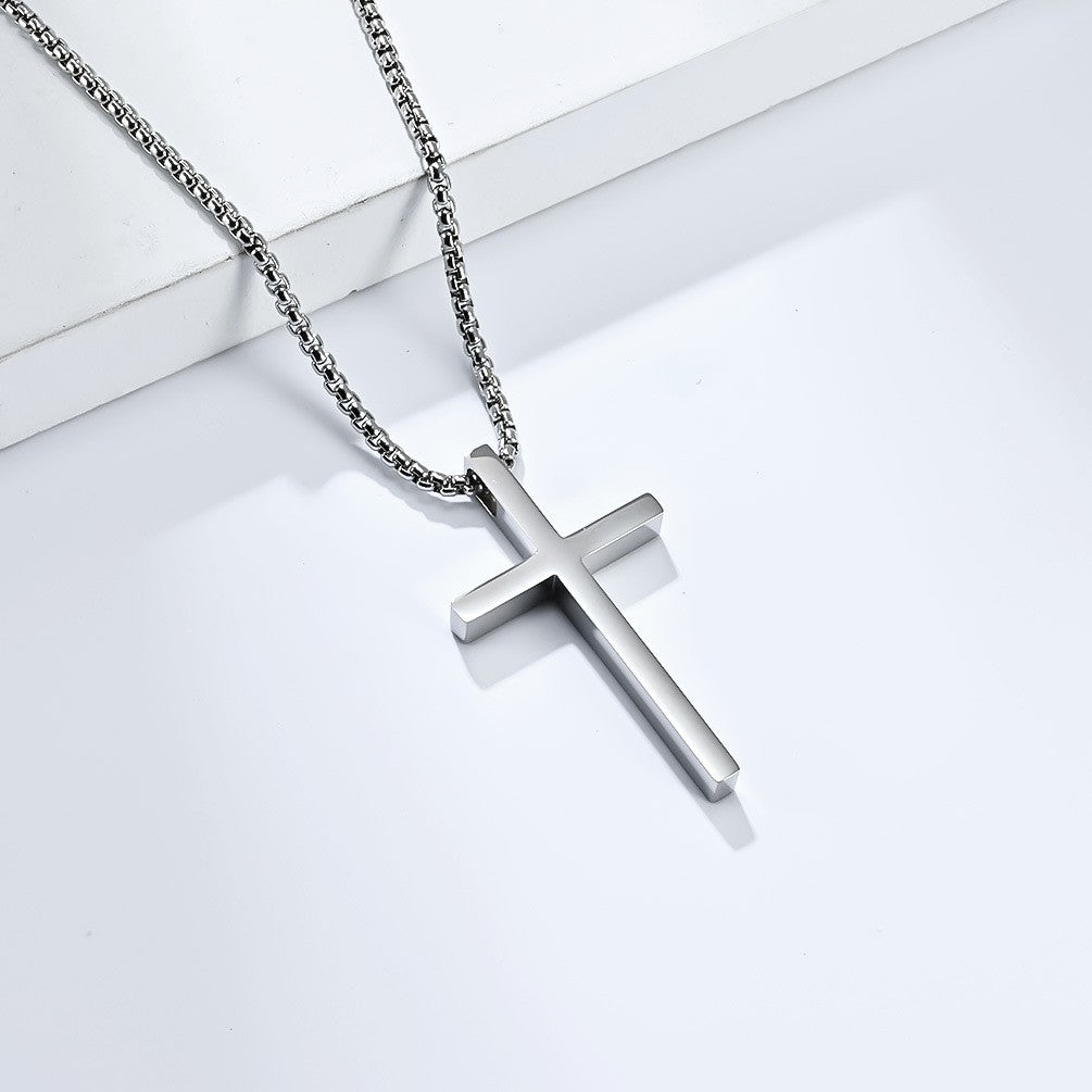 Simple Cross Pendant Chain silver - Shop-Tetuan