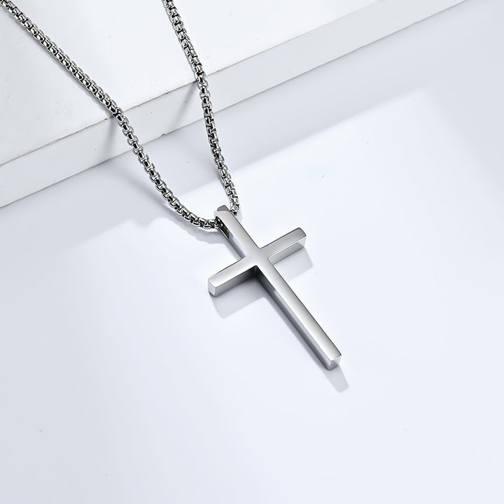 Simple Cross Pendant Chain silver - Shop-Tetuan