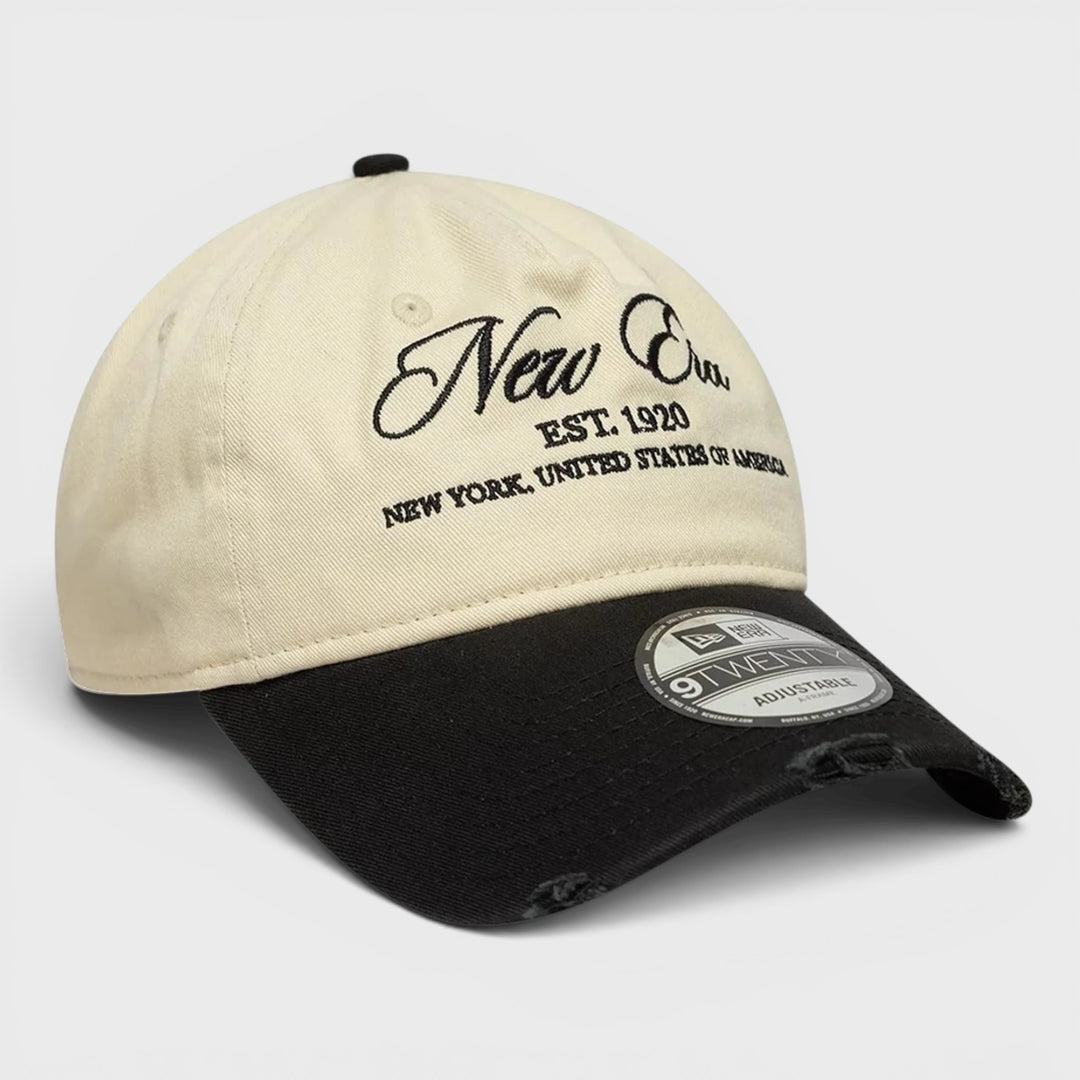 New Era Wash Distress 9Twenty A-Frame cap light beige/black - Shop-Tetuan