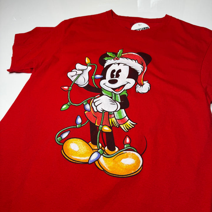 Disney Merch Mickey Mouse X-Mas Tee red M