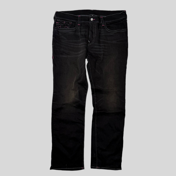True Religion Denim black with pink stitch