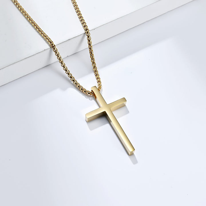 Simple Cross Pendant Chain gold - Shop-Tetuan