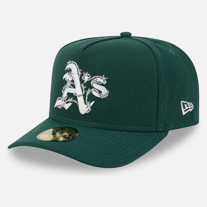 New Era Barbed Wire 59FIFTY A-Frame O Athletics green - Shop-Tetuan