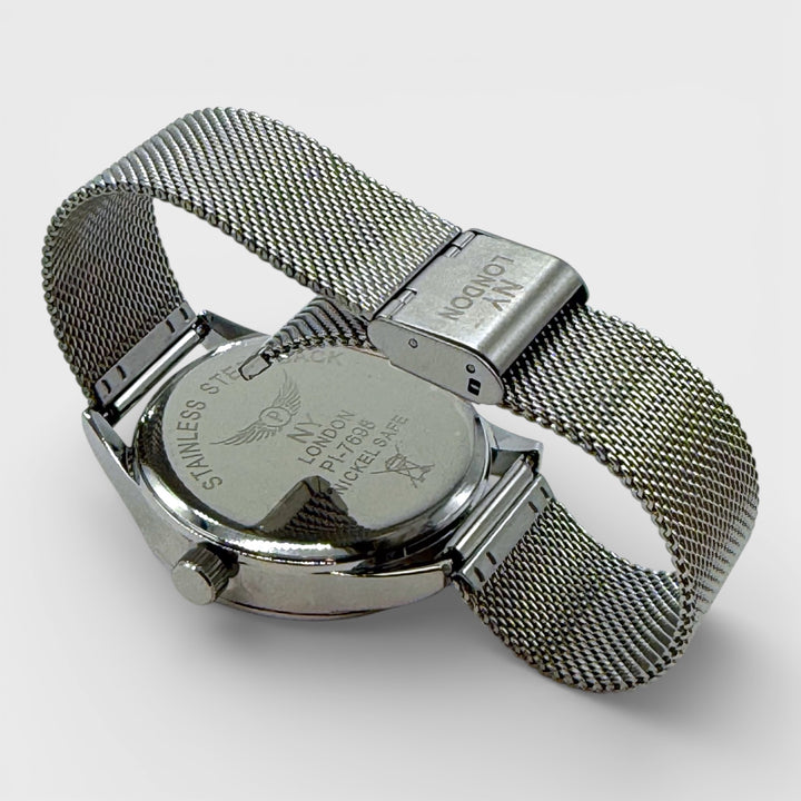 NY London Mesh Bracelet Watch silver/black