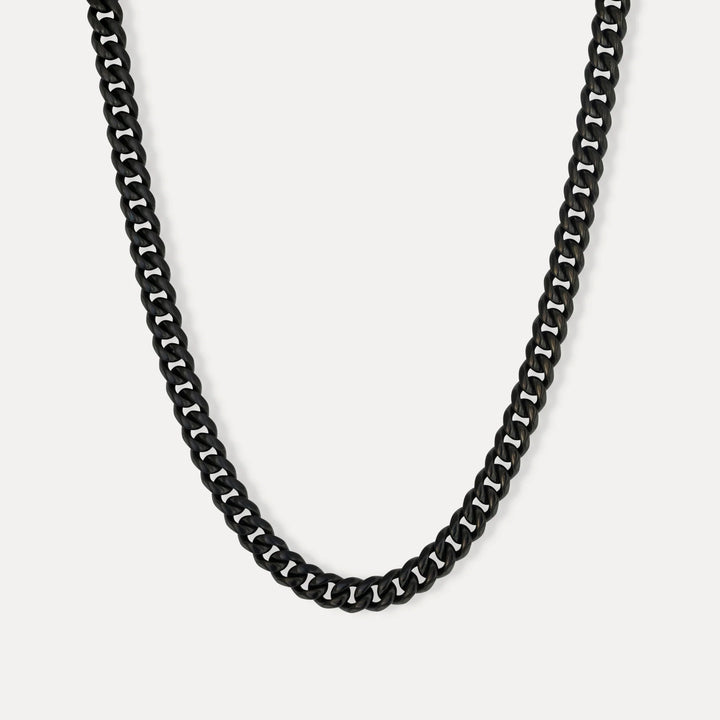 Cuban Link Chain Necklace 55cm x 5mm black