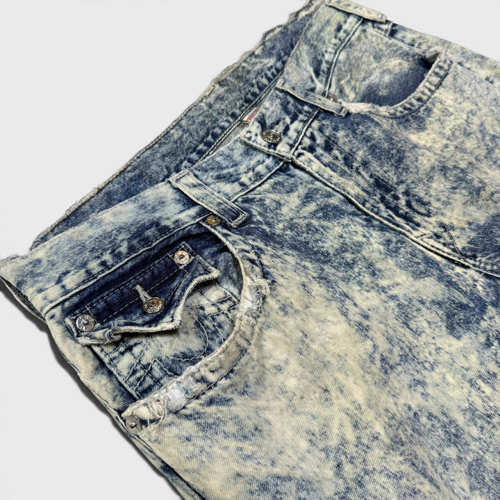 True Religion Straight Flap Jeans distressed denim 36 - Shop-Tetuan