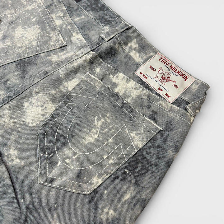 True Religion Vinny SN No Flap 34IN jeans tie dye camo printed wash - Shop-Tetuan