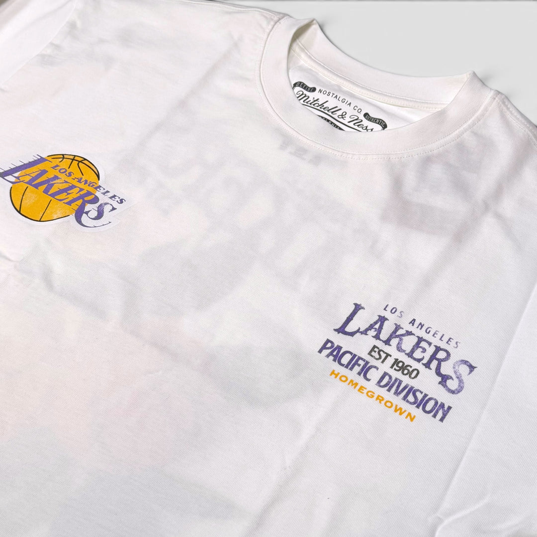 Mitchell &amp; Ness NBA Full Court Pressed Boxy tee LA Lakers white - Shop-Tetuan
