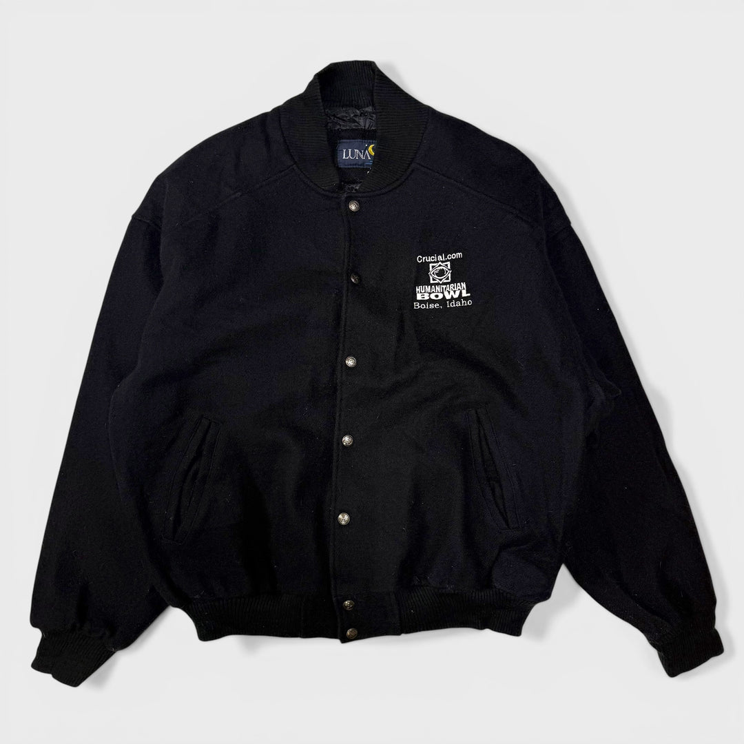 Luna Pier Humanitarian Bowl Vintage Wool varsity jacket black XL - Shop-Tetuan
