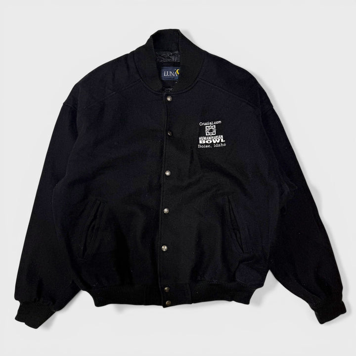 Luna Pier Humanitarian Bowl Vintage Wool varsity jacket black XL - Shop-Tetuan