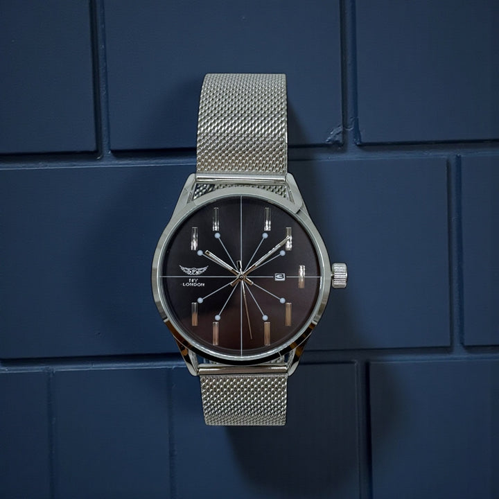 NY London Mesh Bracelet Watch silver/black