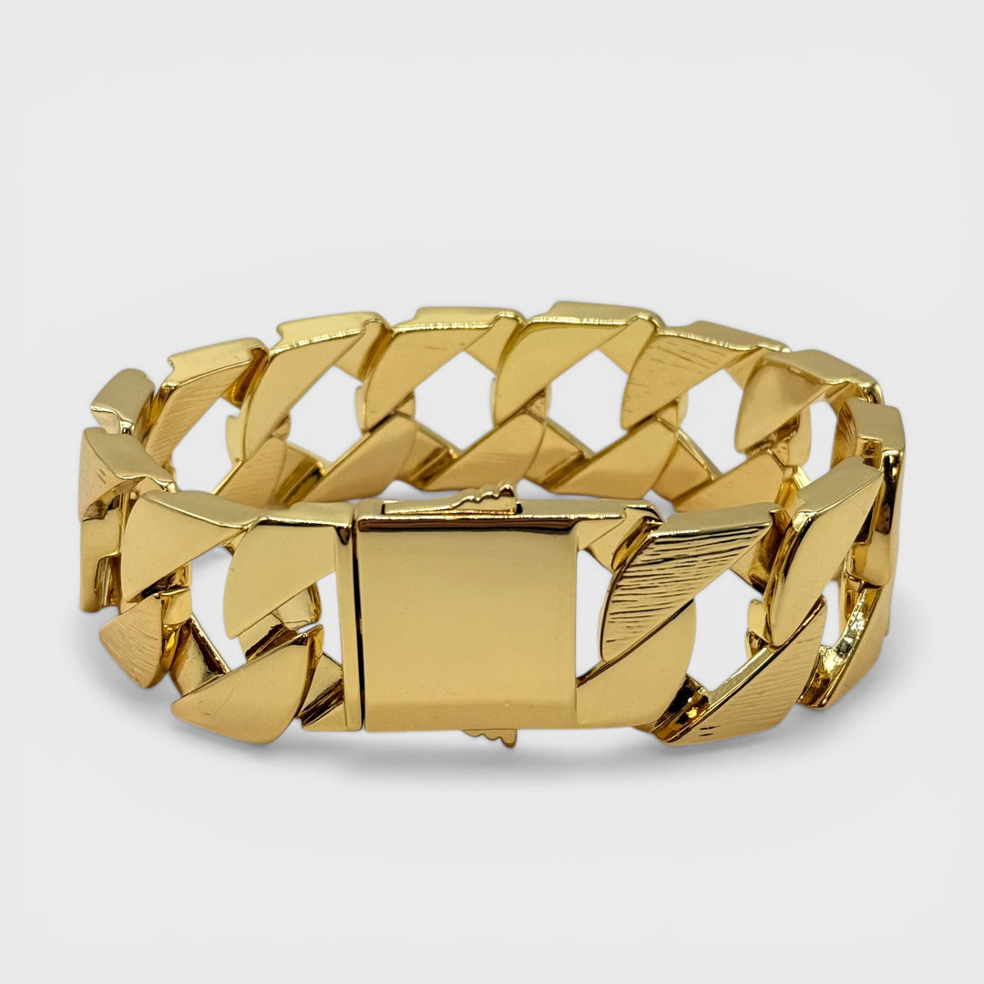 Chunky Curb Bracelet 24mm x 10INCH gold - Shop-Tetuan