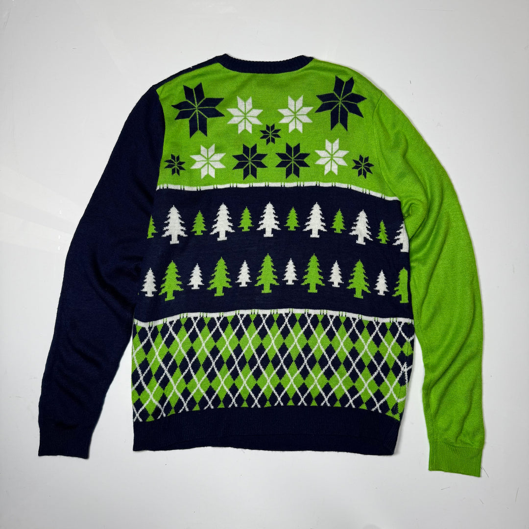 NFL Team Apparel Seattle Seahawks knit lime green/navy XL