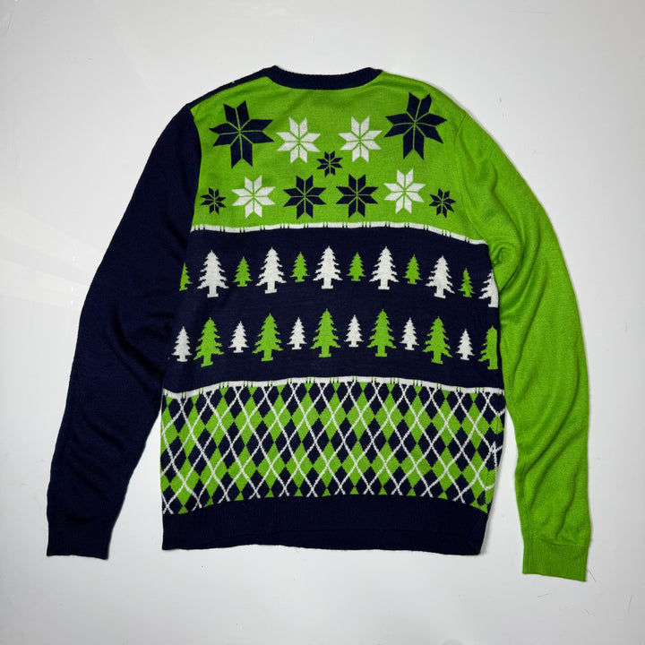 NFL Team Apparel Seattle Seahawks knit lime green/navy XL