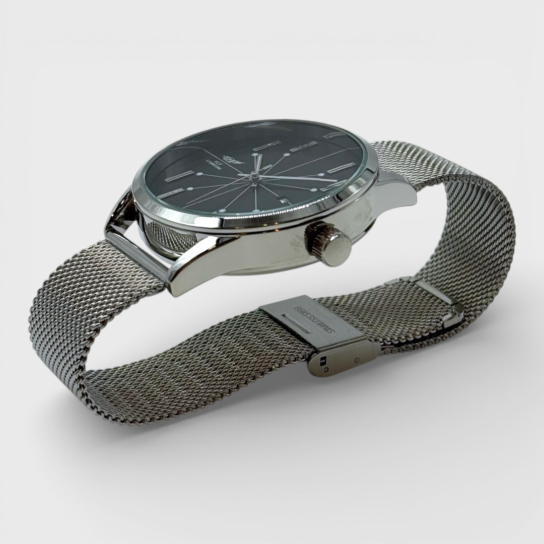 NY London Mesh Bracelet Watch silver/black