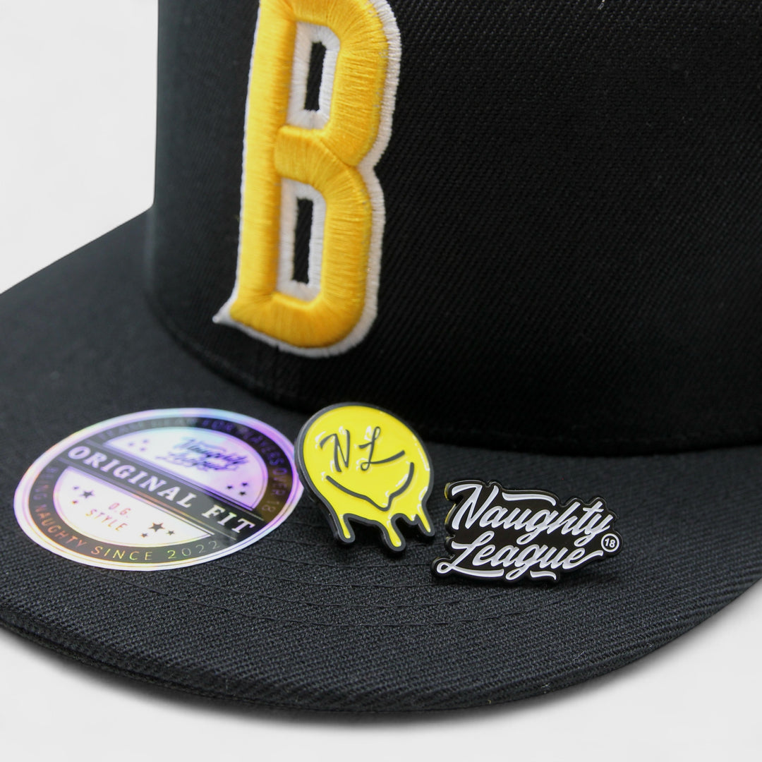 Naughty League Texas Beaver Hunters Letter Logo fitted black/yellow - Shop-Tetuan