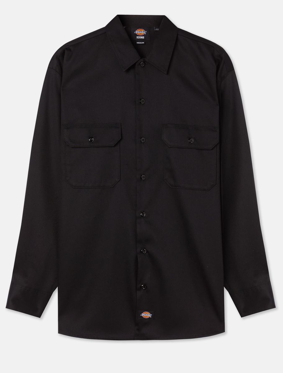 Dickies Work Shirt Long Sleeve Rec black - Shop-Tetuan