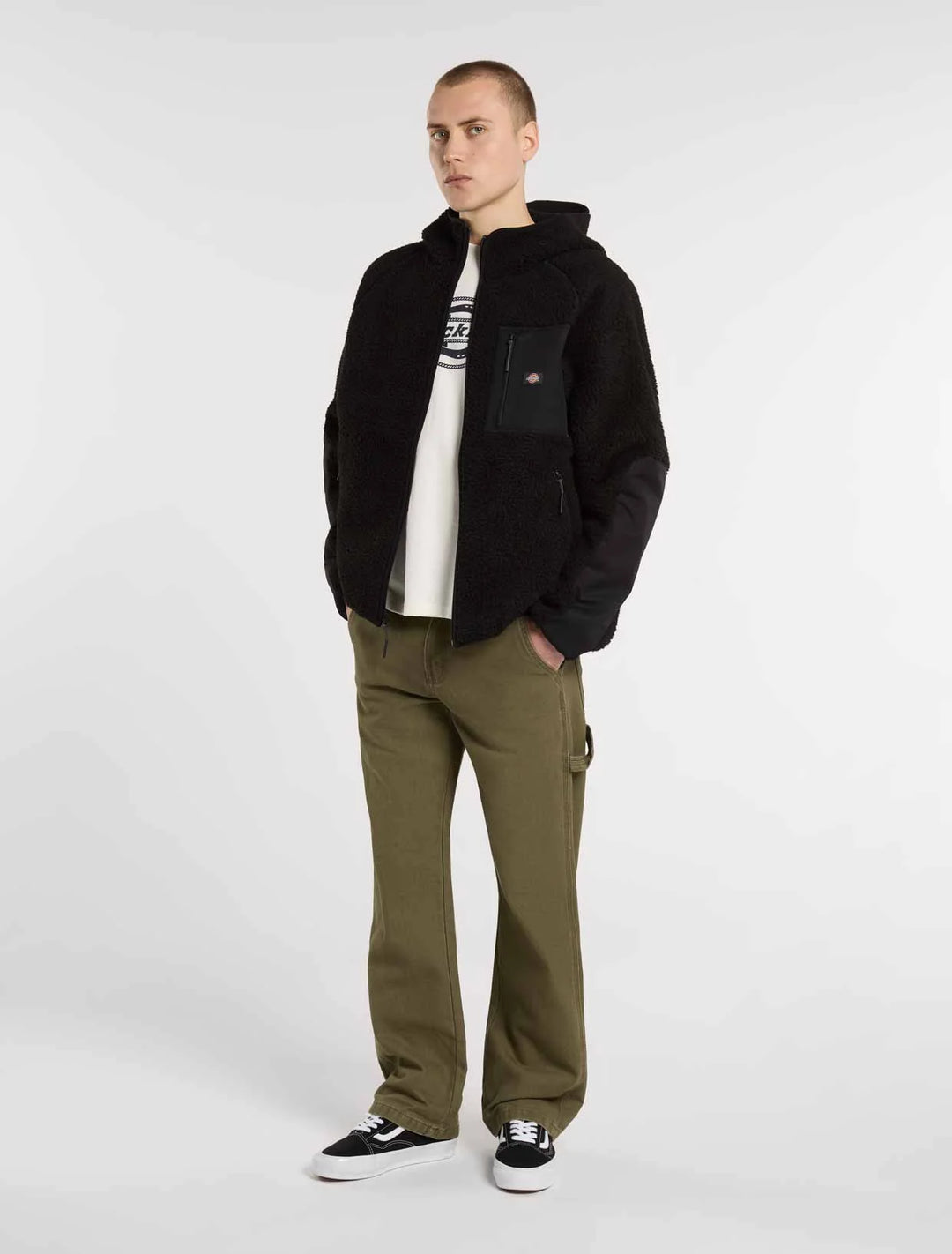 Dickies Central High Pile Hooded Fleece black