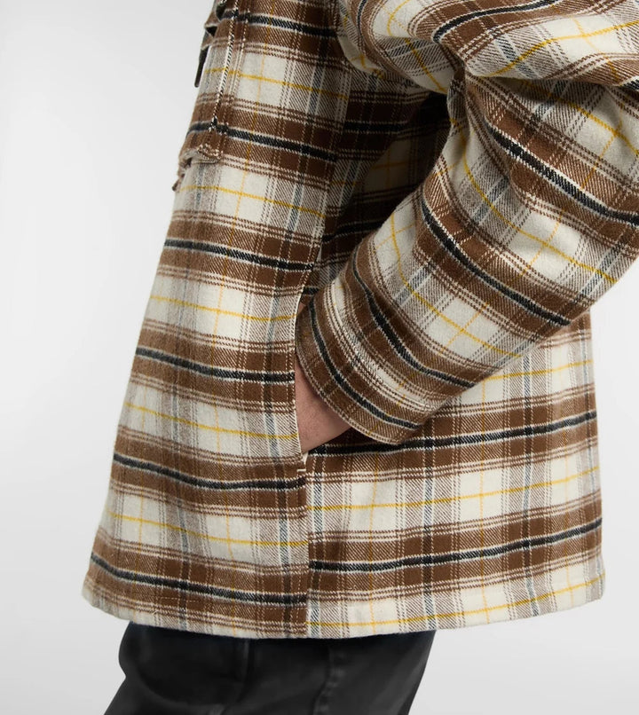 Dickies Austis Hooded Flannel Shacket beige