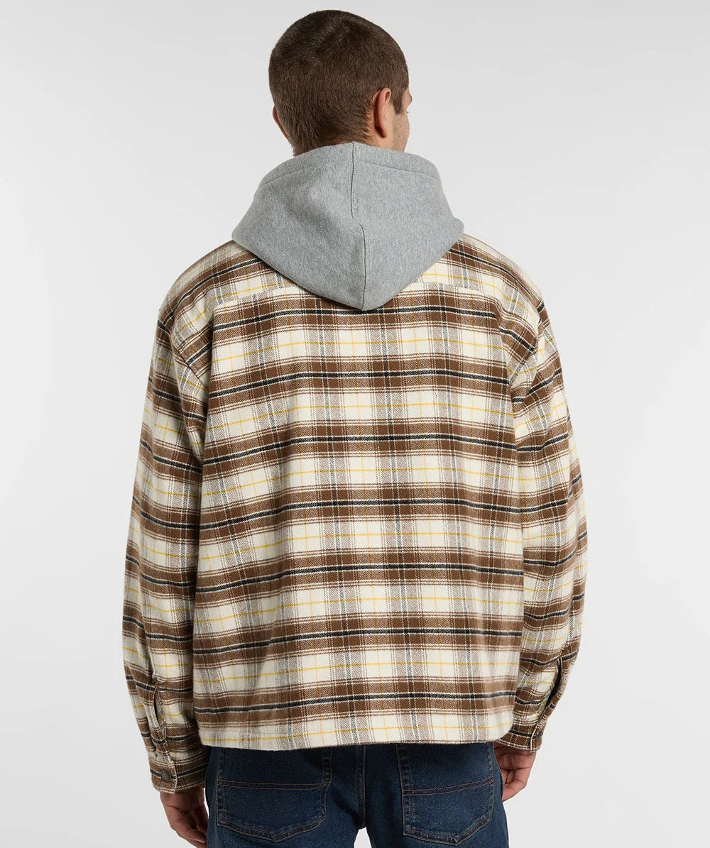 Dickies Austis Hooded Flannel Shacket beige