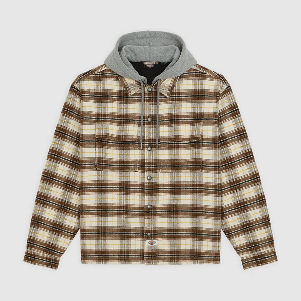 Dickies Austis Hooded Flannel Shacket beige