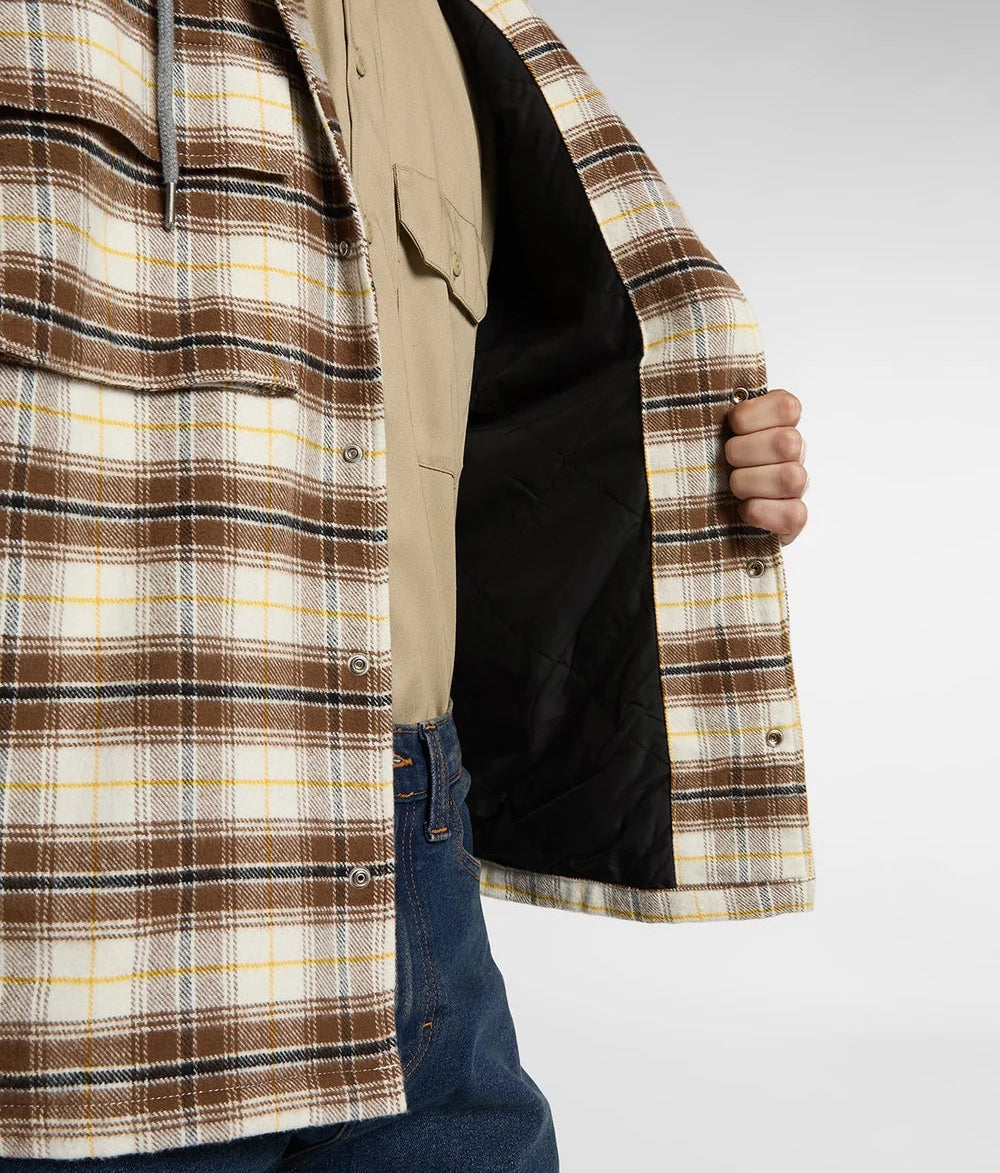 Dickies Austis Hooded Flannel Shacket beige