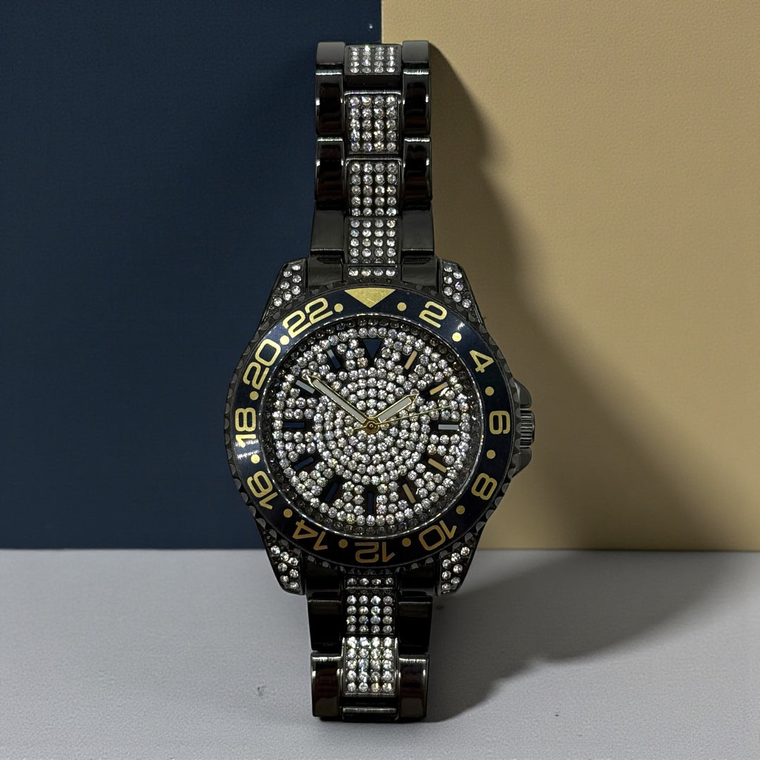 NY London Silver Crystals Watch gun