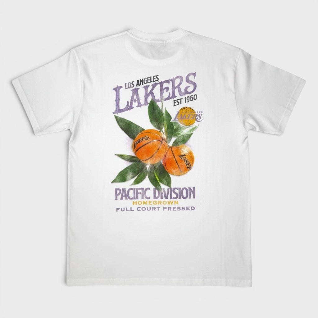 Mitchell &amp; Ness NBA Full Court Pressed Boxy tee LA Lakers white - Shop-Tetuan