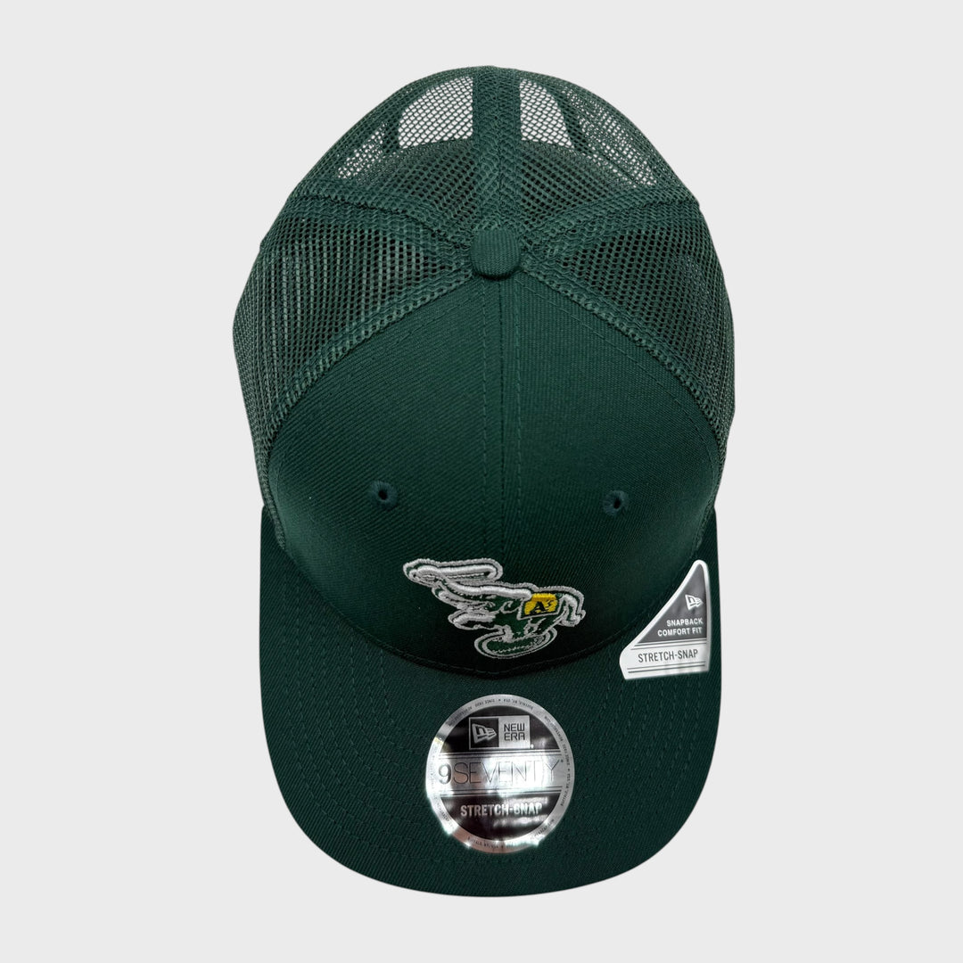 New Era Simple 9Seventy Stretch-Snap trucker O Athletics dk green - Shop-Tetuan