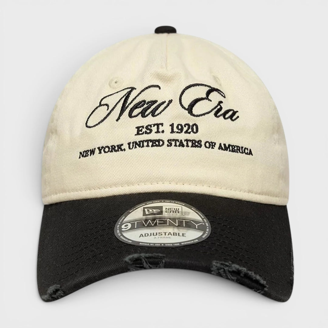 New Era Wash Distress 9Twenty A-Frame cap light beige/black - Shop-Tetuan