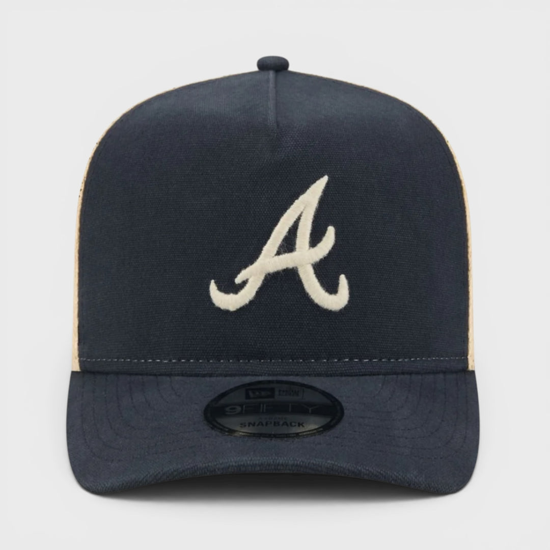 New Era Grained 9Fifty A-Frame A Braves navy/sand