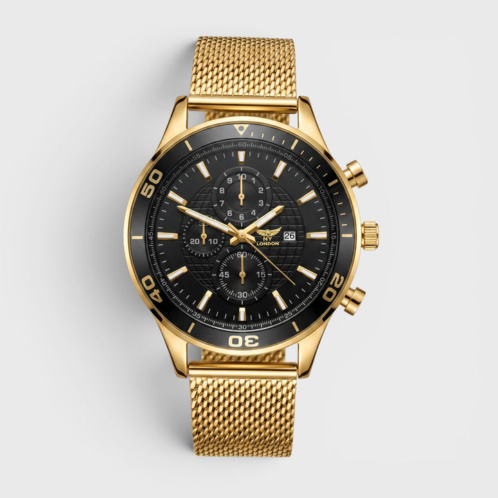 NY London Mesh Bracelet Watch gold/black