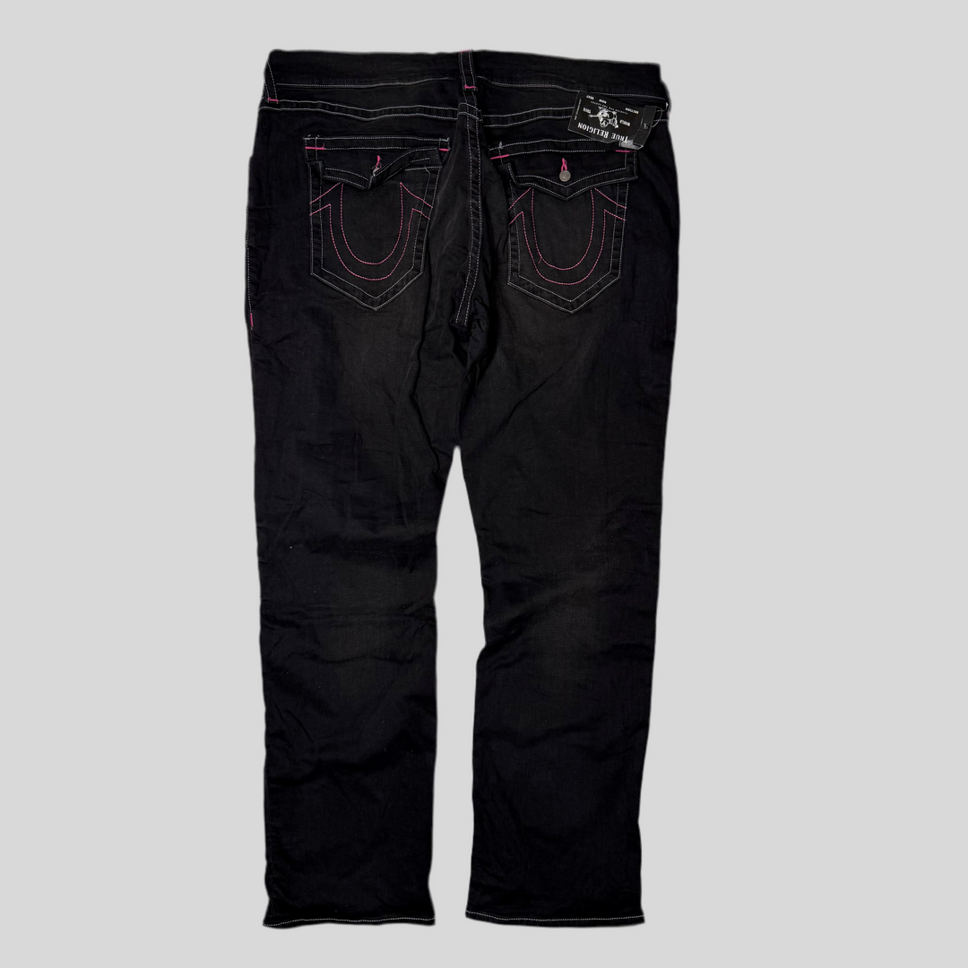 True Religion Denim black with pink stitch