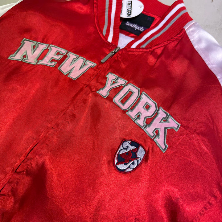 Southpole Womens Vintage New York Varsity jacket red/white XL