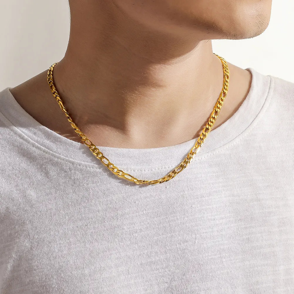 Small and Large Links Chain Necklace gold