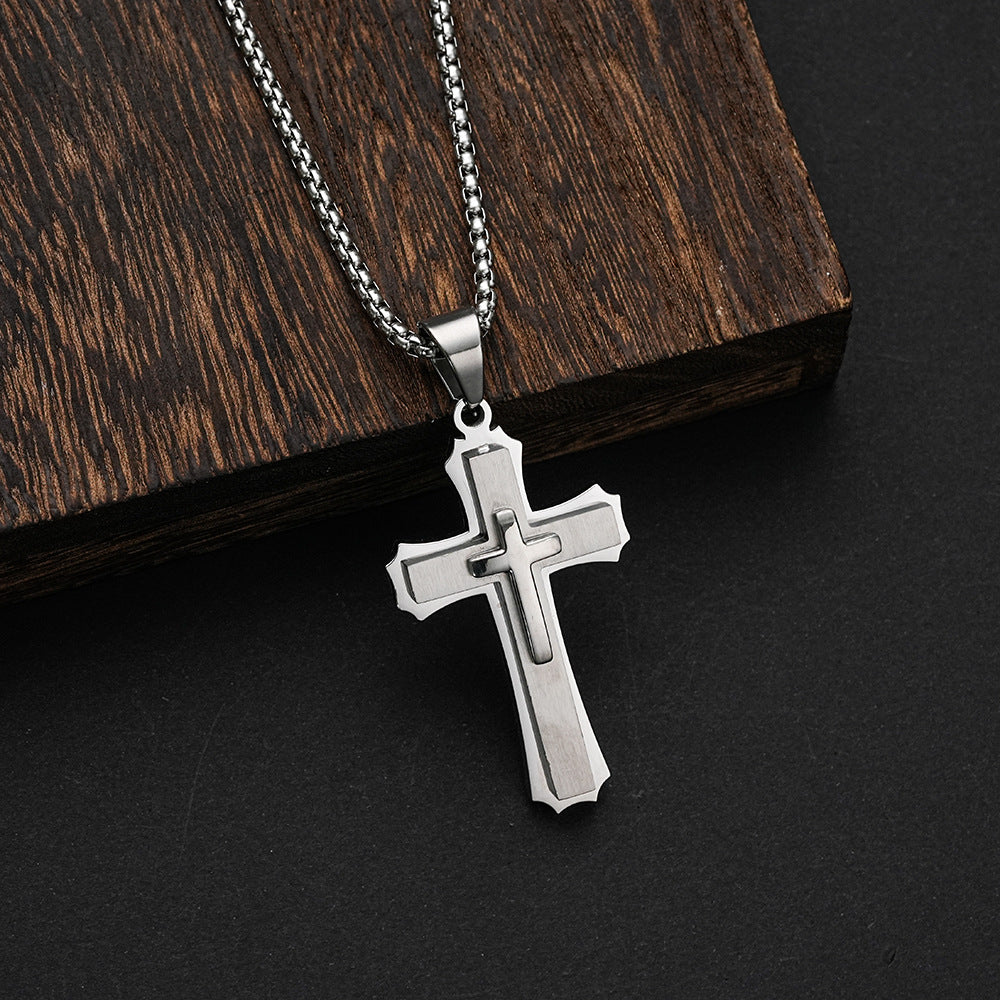 Multi Cross Pendant Chain silver - Shop-Tetuan