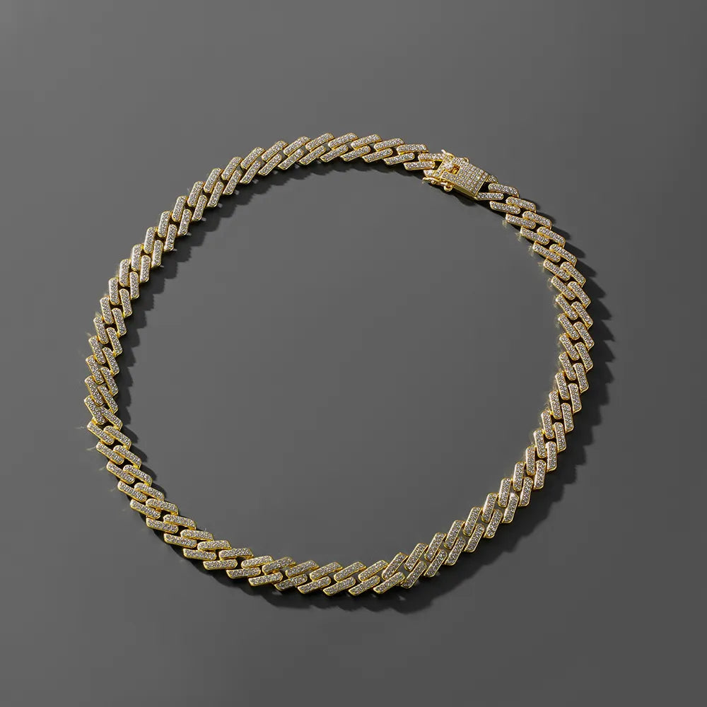Full Diamond Chain Necklace gold
