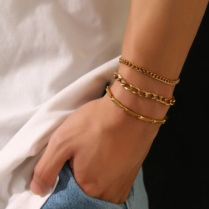 Three Piece Set Bracelet steel/gold - Shop-Tetuan