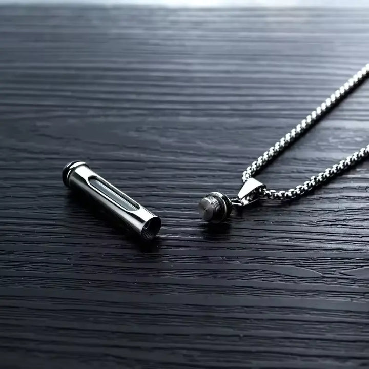 Transparent Bottle Pendant Necklace steel