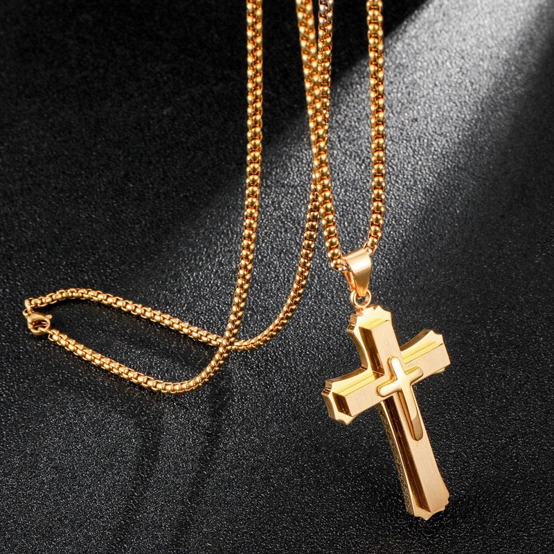 Multi Cross Pendant Chain gold - Shop-Tetuan