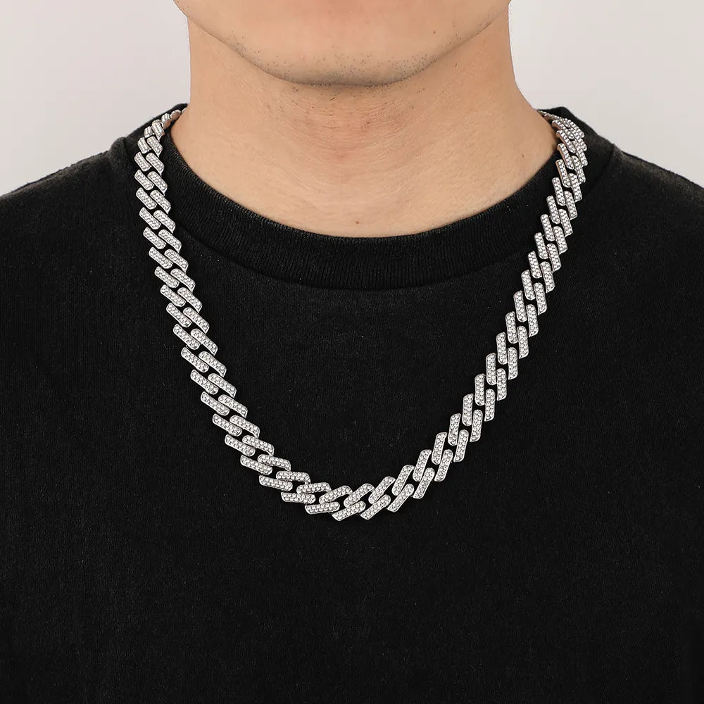 Full Diamond Chain Necklace silver