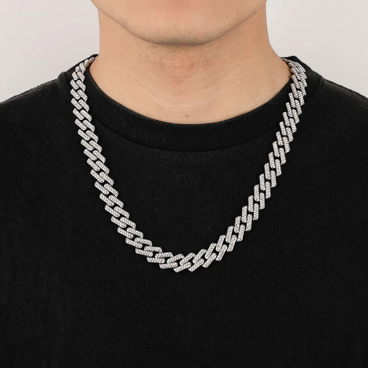 Full Diamond Chain Necklace silver