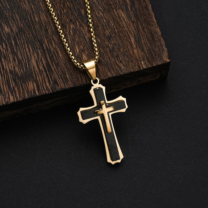Multi Cross Pendant Chain gold - Shop-Tetuan