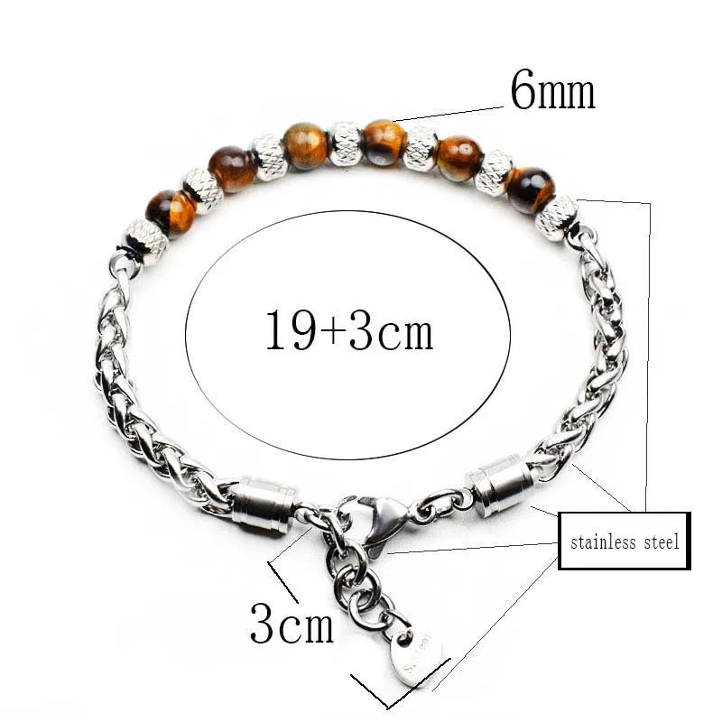 Steel Bead Bracelet Tiger Eye - Shop-Tetuan