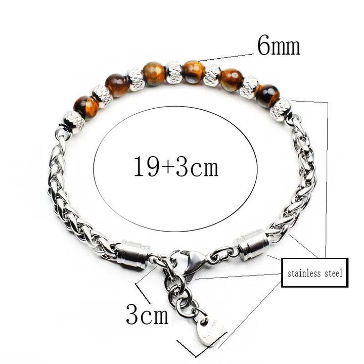 Steel Bead Bracelet Tiger Eye - Shop-Tetuan