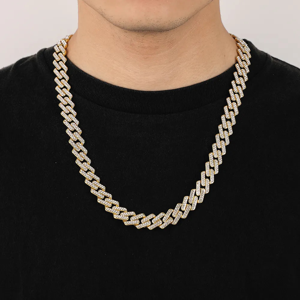 Full Diamond Chain Necklace gold