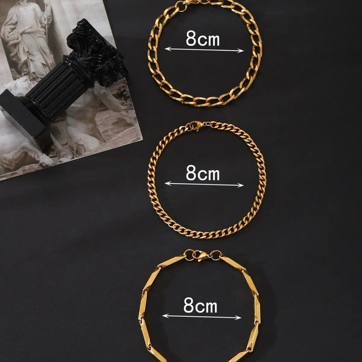 Three Piece Set Bracelet steel/gold - Shop-Tetuan