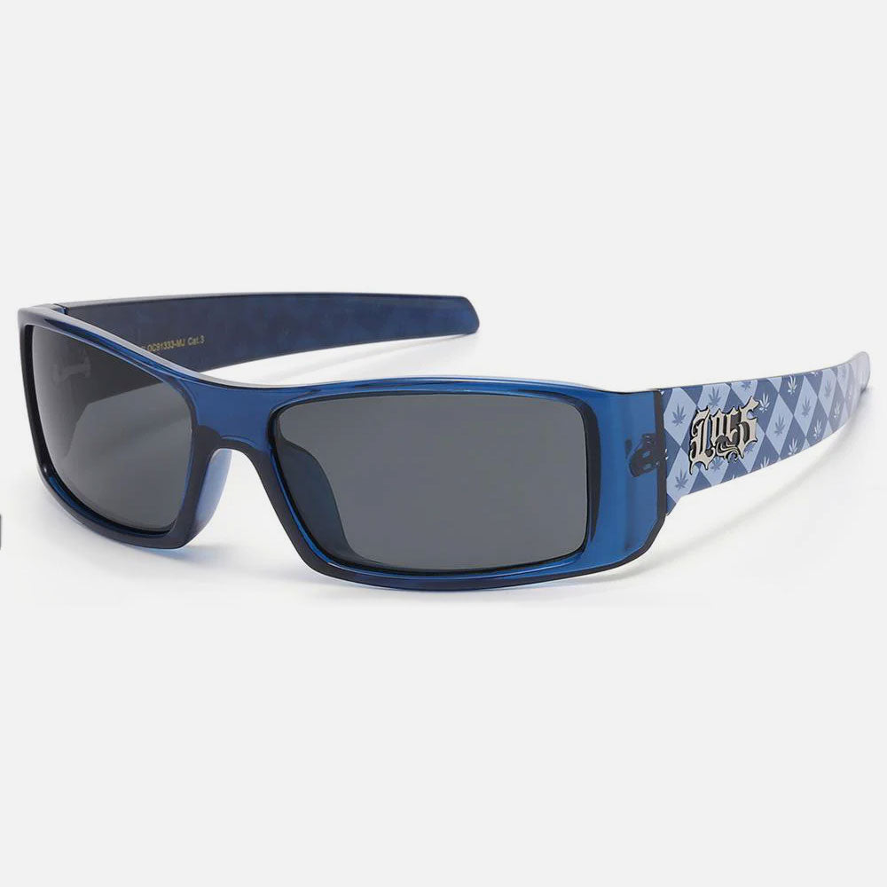 Locs West Coast Marijuana Leaf Print Sunglasses blue - Shop-Tetuan