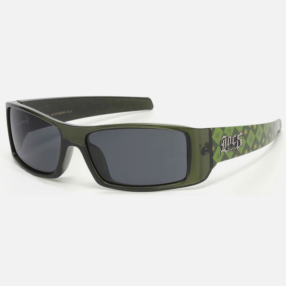Locs West Coast Marijuana Leaf Print Sunglasses green - Shop-Tetuan